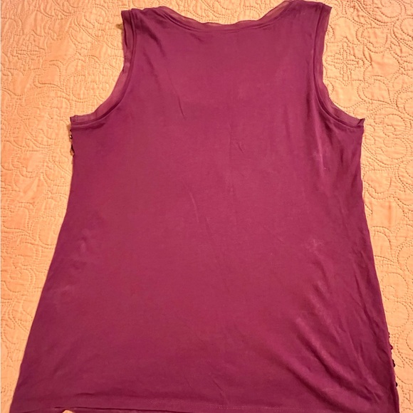 LOFT Raspberry Sequin Tank Top - Picture 2 of 2